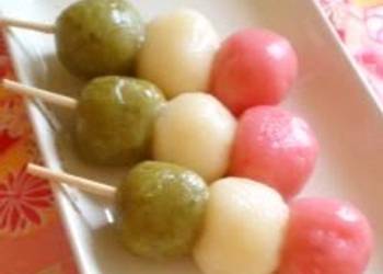 How to Recipe Tasty Great for Cherry Blossom Viewing Chewy and Soft TriColoured Dumplings