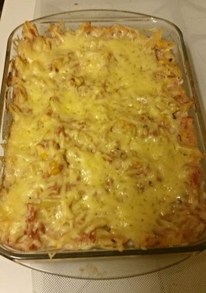 A picture of Tuna pasta bake.
