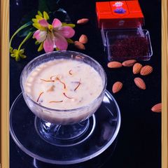 A picture of PANEER MAKHANA KHEER (LotusSeed and cheese dessert).