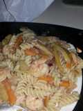 shrimps & vegetables in butter lemon sauce