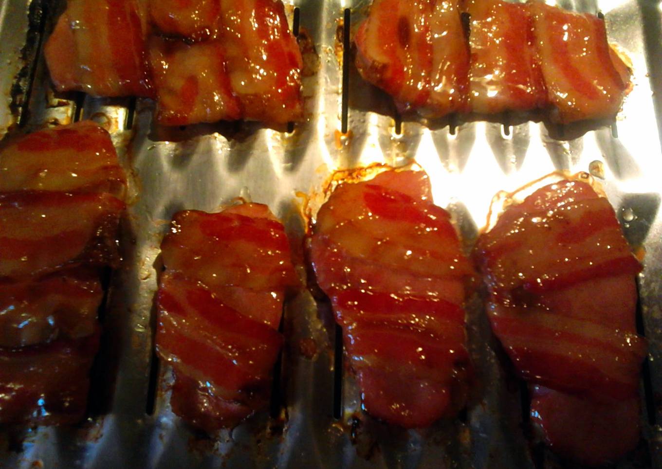 honey glazed bacon pork chops