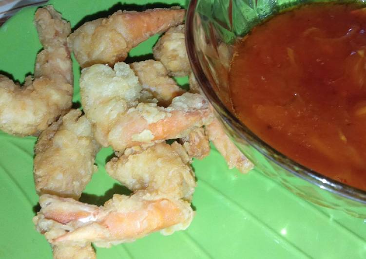 Bagaimana Membuat Udang krispi saus asam manis coel, Bisa Manjain Lidah