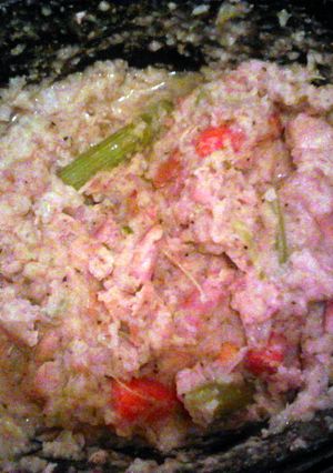 A picture of creamy chicken and rice for crockpot.