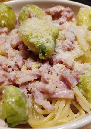 Une photo de Choux de Bruxelles façon carbonara