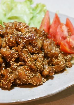 A picture of Sweet, Sour, and Spicy Grilled Pork Offcuts.