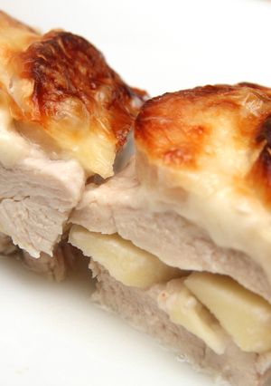 Almás-tejszínes rakott csirkemell recept fotója