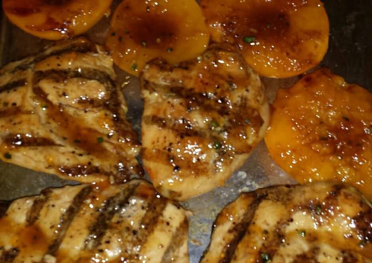 Simple Way to Prepare Ultimate Spicy Peach Glazed Chicken