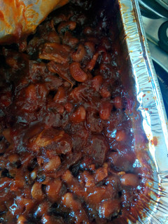 A picture of BBQ black eyed peas.