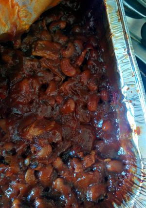 A picture of BBQ black eyed peas.