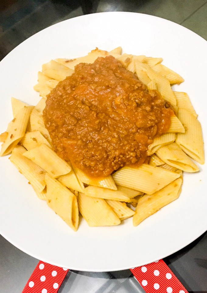 Una foto de Spaguetti en salsa roja