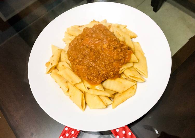 Spaguetti en salsa roja