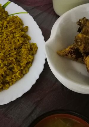 صورة لوصفة فريكه مفلفله ودجاج محمر