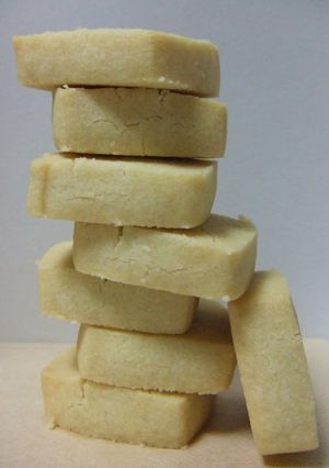 A picture of Salted Shortbread Cookies with Olive Oil.