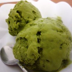 Rich Matcha Ice Cream using Milk and Whole Egg A picture of Rich Matcha Ice Cream using Milk and Whole Egg.