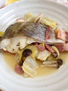 A picture of Easy Chinese Cabbage and Cod Steamed in Sake.