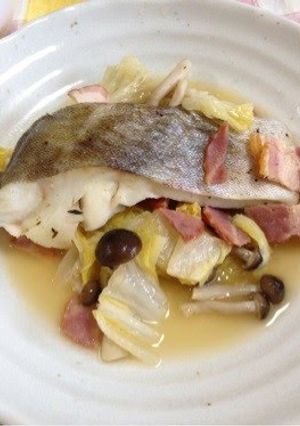 A picture of Easy Chinese Cabbage and Cod Steamed in Sake.