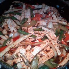 A picture of tofu fajitas! !!.