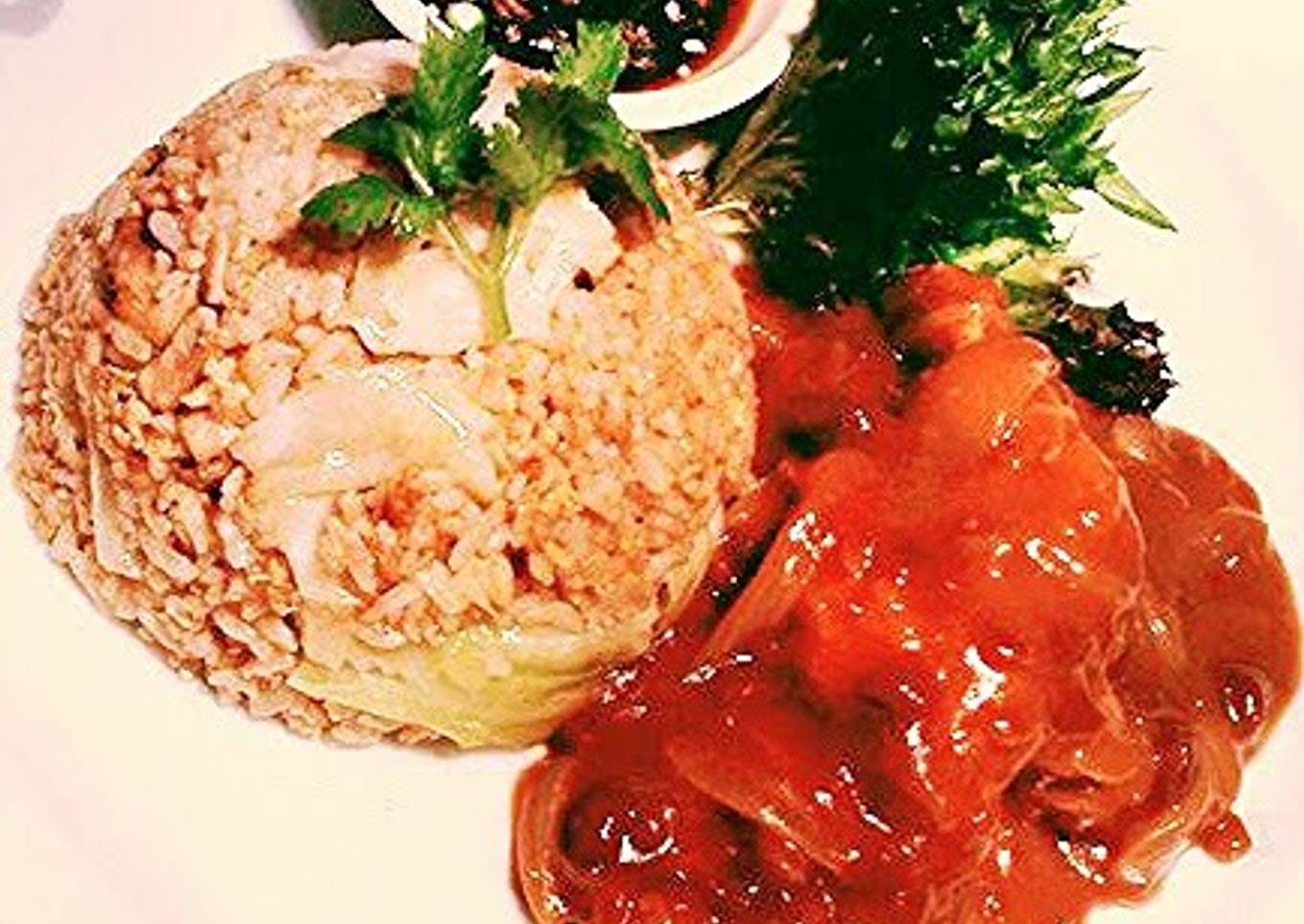 Oriental fried rice wth chicken