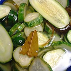 macerated cucumbers A picture of macerated cucumbers.
