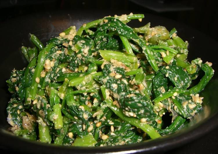 Steps to Prepare Any-night-of-the-week Grandma&#39;s Recipe - Spinach with Sesame Seeds