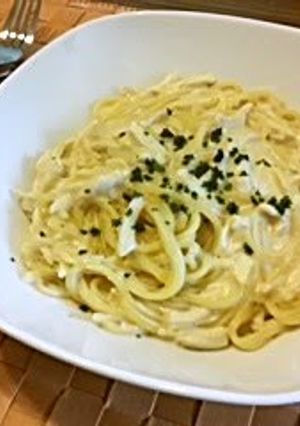 A picture of Easy Chicken Tenders and Cream Spaghetti.
