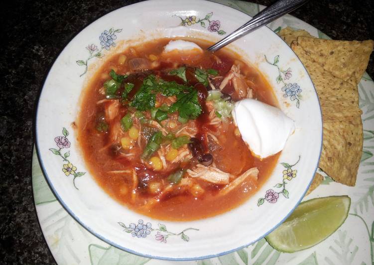 Simple Way to Make Homemade chicken tortilla soup