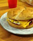 taisen's fried breakfast sandwich