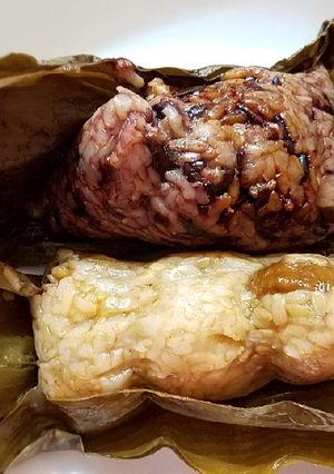 A picture of Guilt free brown rice Zongzi (sweet and savory versions) 糙米甜、咸粽.