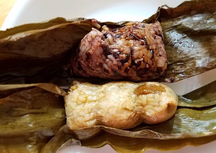 Easy Way to Make Appetizing Guilt free brown rice Zongzi (sweet and savory versions) 糙米甜、咸粽