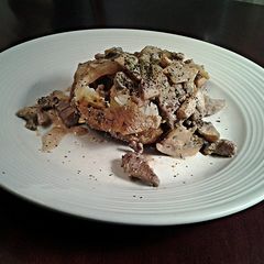 A picture of Beef Stroganoff Topped Baked Potatoes.