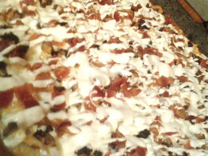 Easy Way Make Roasted chicken, sauteed mushrooms, fresh mozzarella and bacon ranch pizza the  Makes Drooling You can take Joss in your mouth