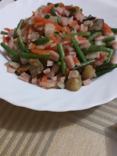 Una foto de Salteado de pavo y verduras