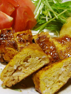 A picture of Cabbage Omelet for Bentos.