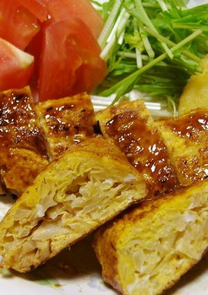 A picture of Cabbage Omelet for Bentos.