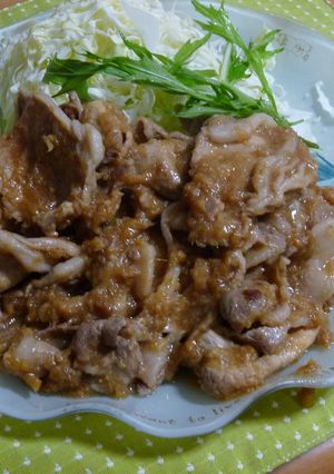 A picture of Pork Shogayaki (Ginger Fried Pork).