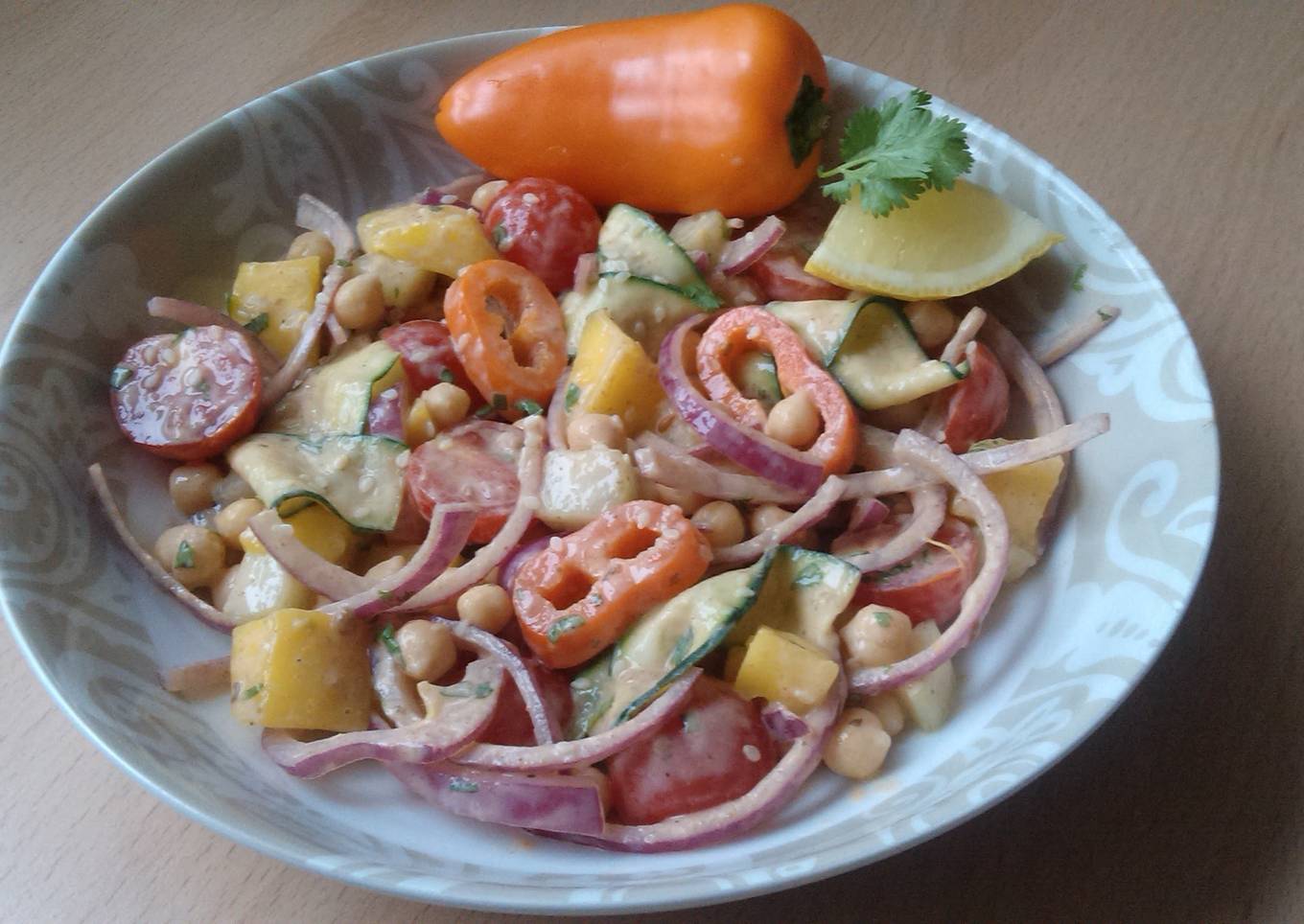 Vickys Chickpea & Mango Salad w Creamy Dressing, GF DF EF SF NF