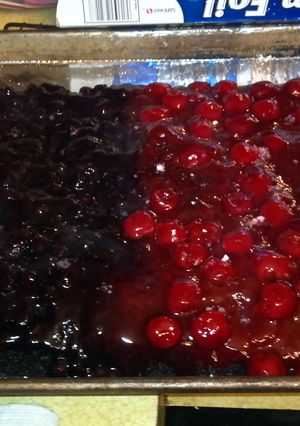 A picture of Chocolate cherry upside down cake.