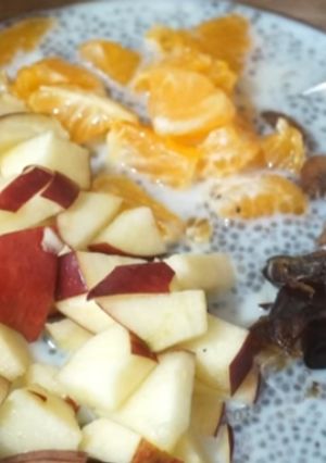 A picture of Chia seed fruits pudding.