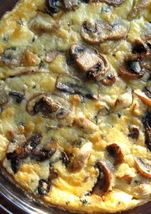 A picture of Savoury Clafoutis with Mushrooms.