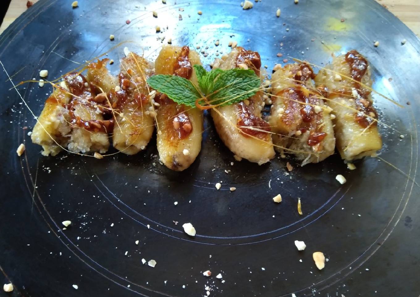 Stuffed banana bites