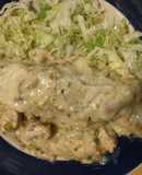 Chicken Enchiladas (white sauce)