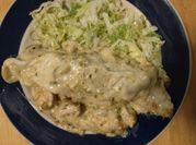 A picture of chicken enchilada