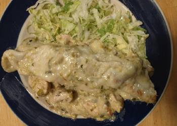 Ready to Serve Chicken Enchiladas white sauce Delicious
