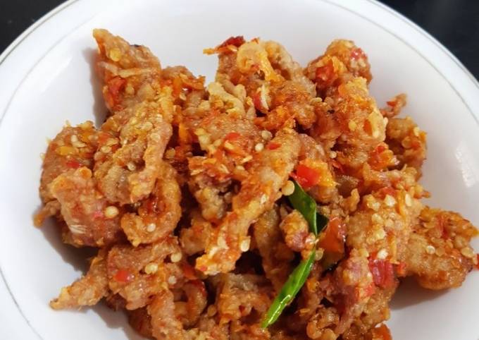 Kulit Ayam Krispi Cabe Garam