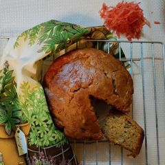 A picture of Eggless carrot and walnut cake.