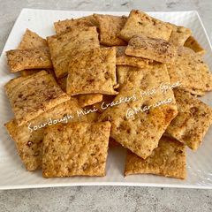 Sourdough Mini Crackers with Mix Spice A picture of Sourdough Mini Crackers with Mix Spice.