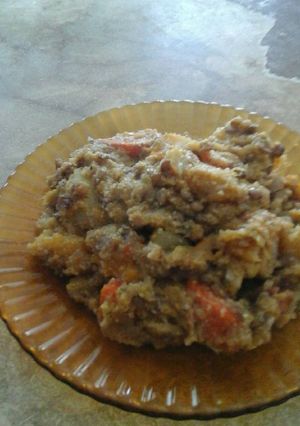 Una foto de Guiso de polenta y verduras |VEGANO|