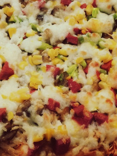 عکسی از دستور پیتزا مرغ و قارچ 🍕