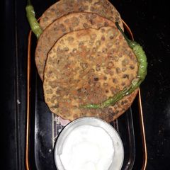 Green moong dal puri A picture of Green moong dal puri.