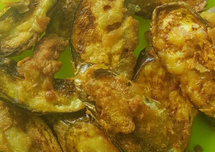 Terung goreng terigu bahan simple